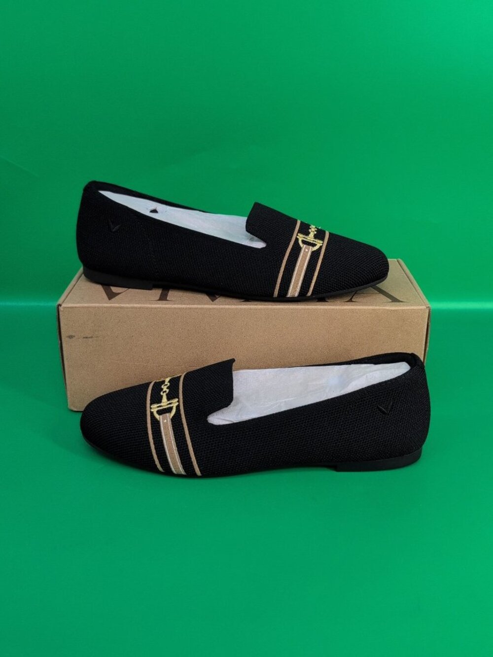Vivaia Audrey Round Toe Embroidered Women's Loafers 37 Black Horsebit
